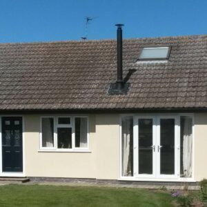 Bungalow after monocouche render applied